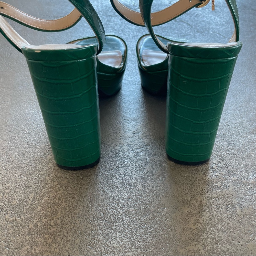 Guess Emerald Croc-Patterned Platform Heels - image 7